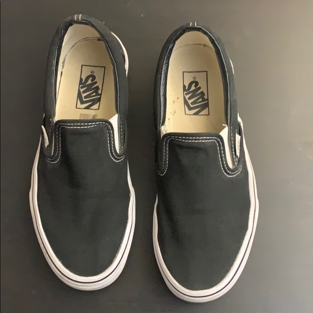 Black vans slip ons